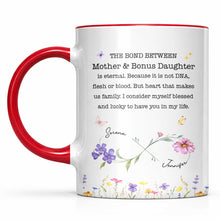 Load image into Gallery viewer, Personalized Accent Mug Custom Birth Flowers Bonus Daughter Gift
