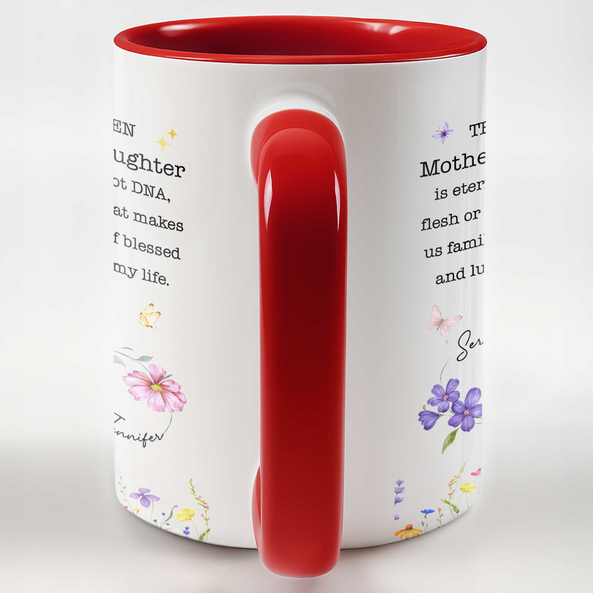 Personalized Accent Mug Custom Birth Flowers Bonus Daughter Gift
