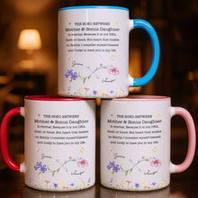 Load image into Gallery viewer, Personalized Accent Mug Custom Birth Flowers Bonus Daughter Gift
