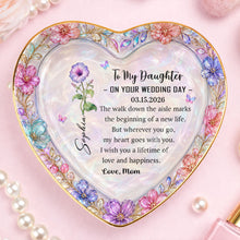 Load image into Gallery viewer, Personalized Heart Jewelry Dish Custom Name Gift for Daughter
