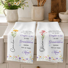 Load image into Gallery viewer, Personalized Kitchen Towel Custom Flower Gift for Daughter-in-Law
