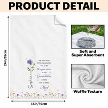 Load image into Gallery viewer, Personalized Kitchen Towel Custom Flower Gift for Daughter-in-Law
