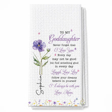 Load image into Gallery viewer, Personalized Kitchen Towel Custom Gift for Goddaughter Flower
