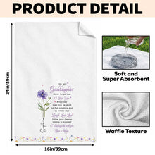 Load image into Gallery viewer, Personalized Kitchen Towel Custom Gift for Goddaughter Flower
