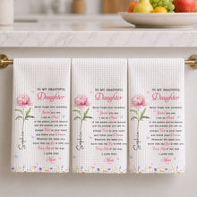 Load image into Gallery viewer, Personalized Kitchen Towel Gift for Daughter with Flowers &amp; Butterflies
