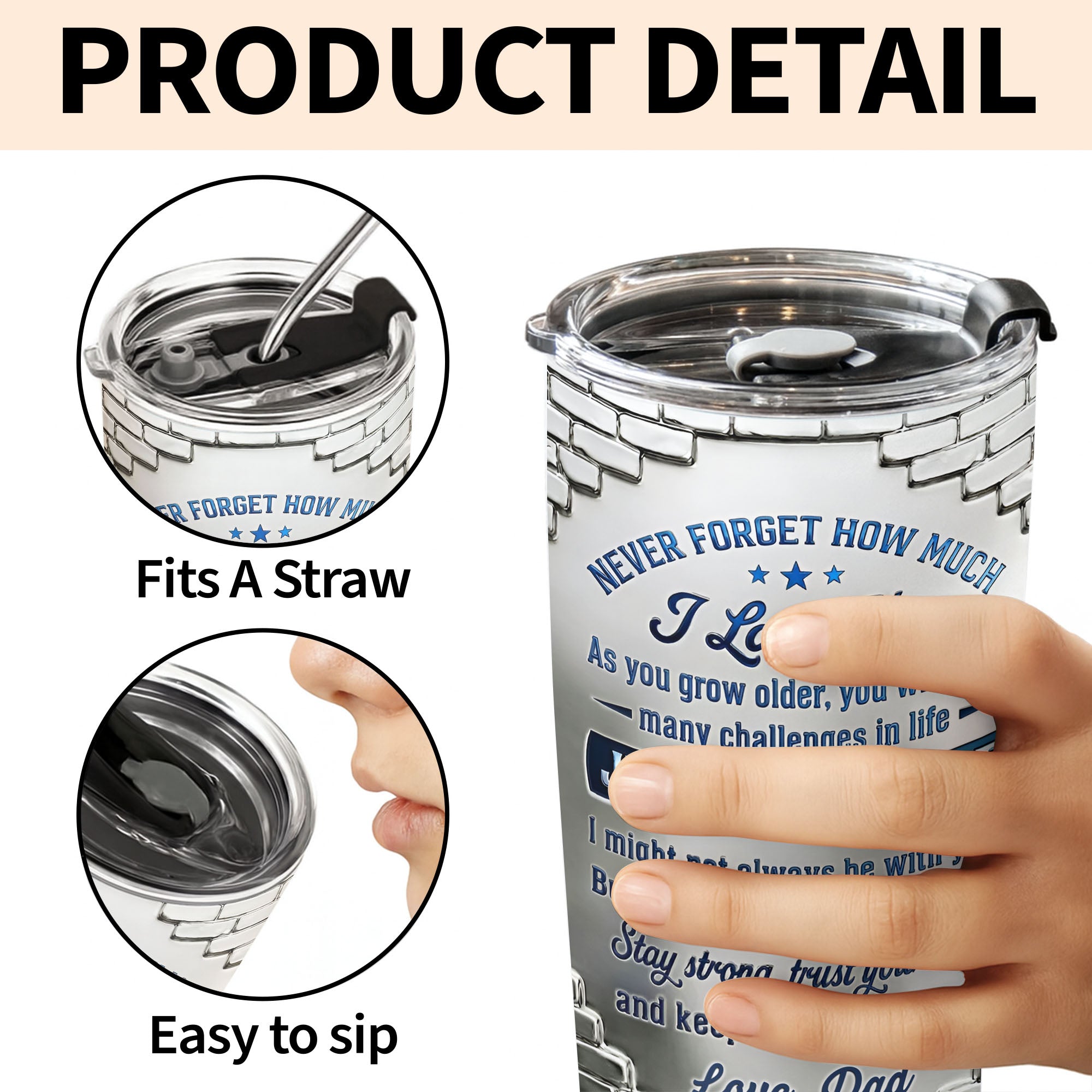 Personalized 20oz Stainless Steel Tumbler for Daughter Gift