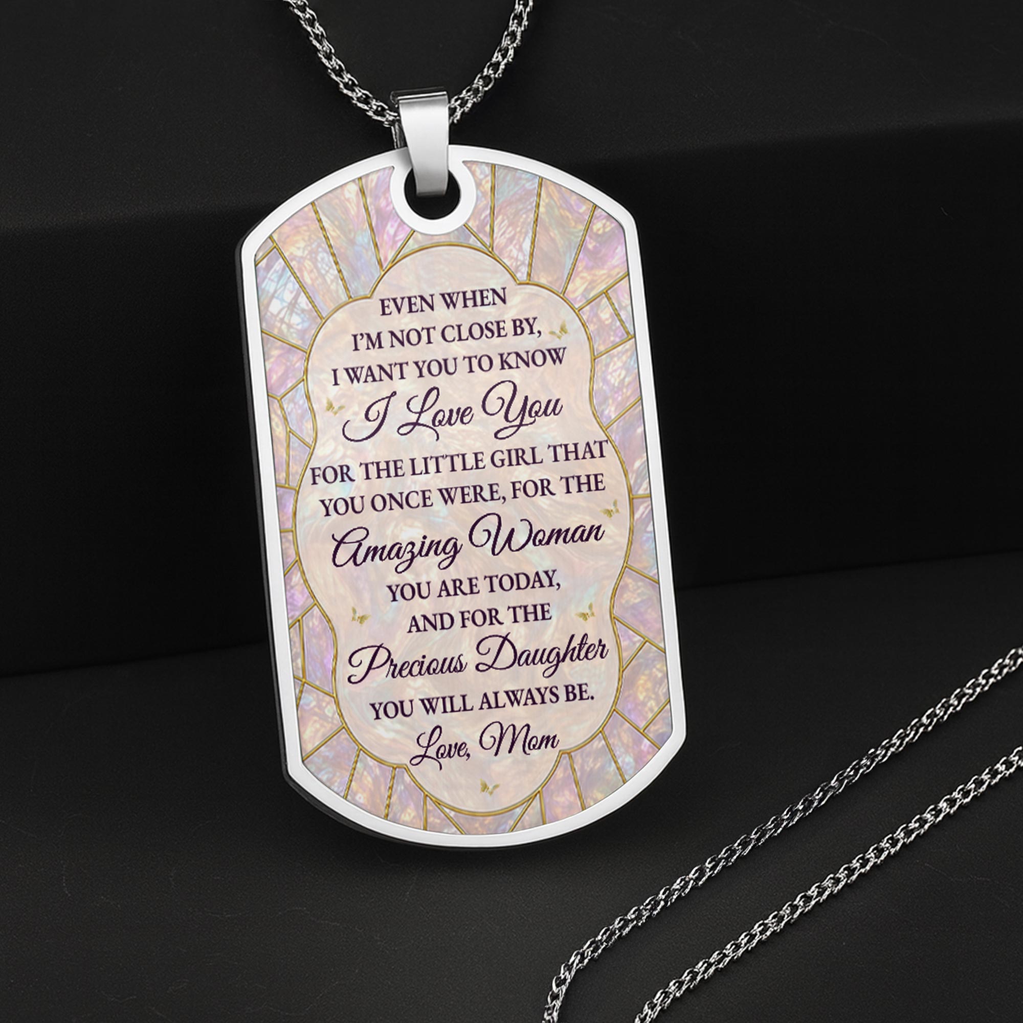 Personalized Dog Tag Necklace Custom Name Gift for Daughter