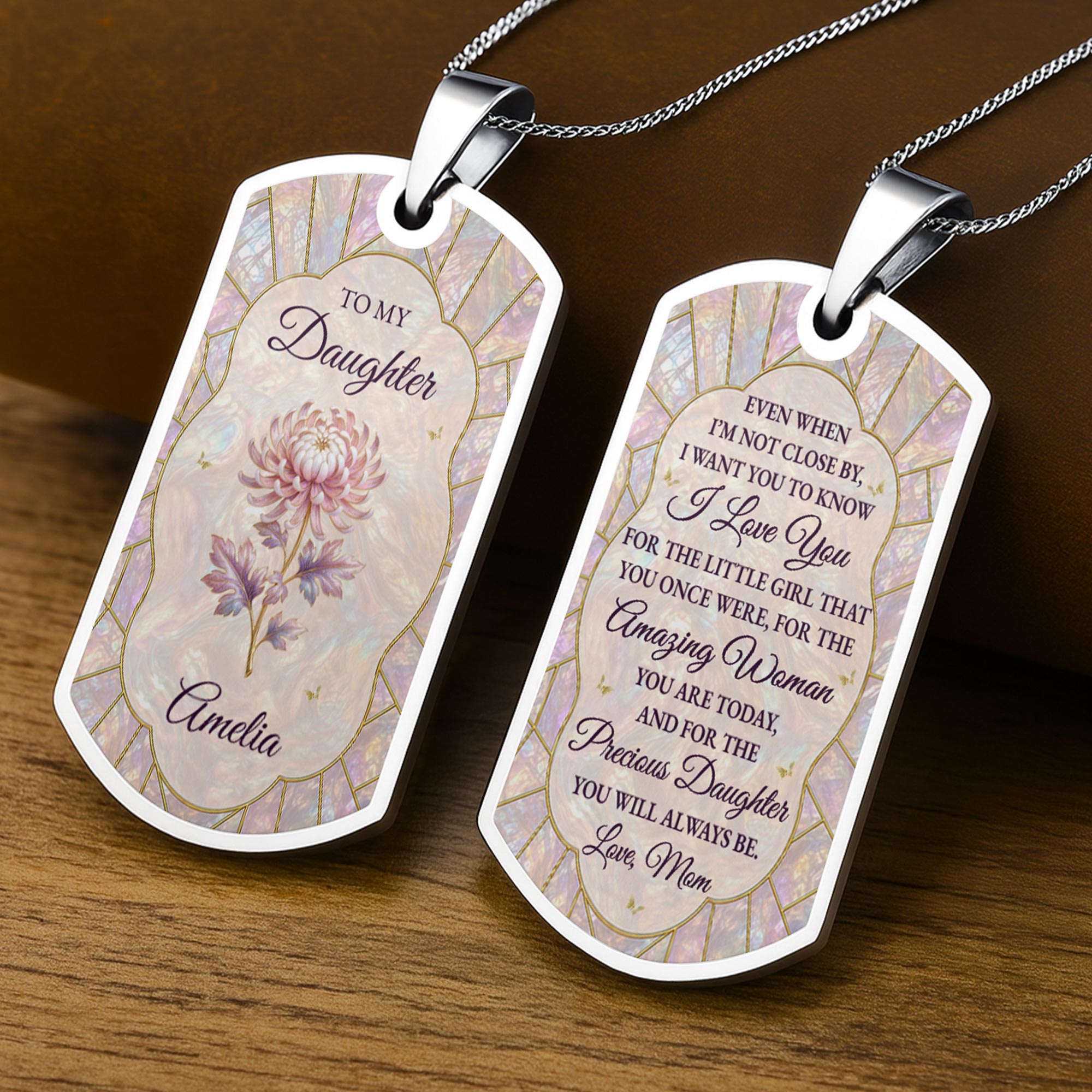 Personalized Dog Tag Necklace Custom Name Gift for Daughter