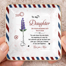 Load image into Gallery viewer, Personalized Jewelry Dish for Daughter Wedding Day Gift - Ceramic with Rose Design

