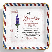 Load image into Gallery viewer, Personalized Jewelry Dish for Daughter Wedding Day Gift - Ceramic with Rose Design
