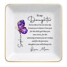 Load image into Gallery viewer, Personalized Ceramic Jewelry Dish Custom Message Gift for Daughter
