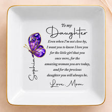 Load image into Gallery viewer, Personalized Ceramic Jewelry Dish Custom Message Gift for Daughter
