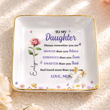 Load image into Gallery viewer, Personalized Ceramic Jewelry Dish Custom Name Gift for Daughter
