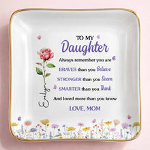 Load image into Gallery viewer, Personalized Ceramic Jewelry Dish Custom Name Gift for Daughter
