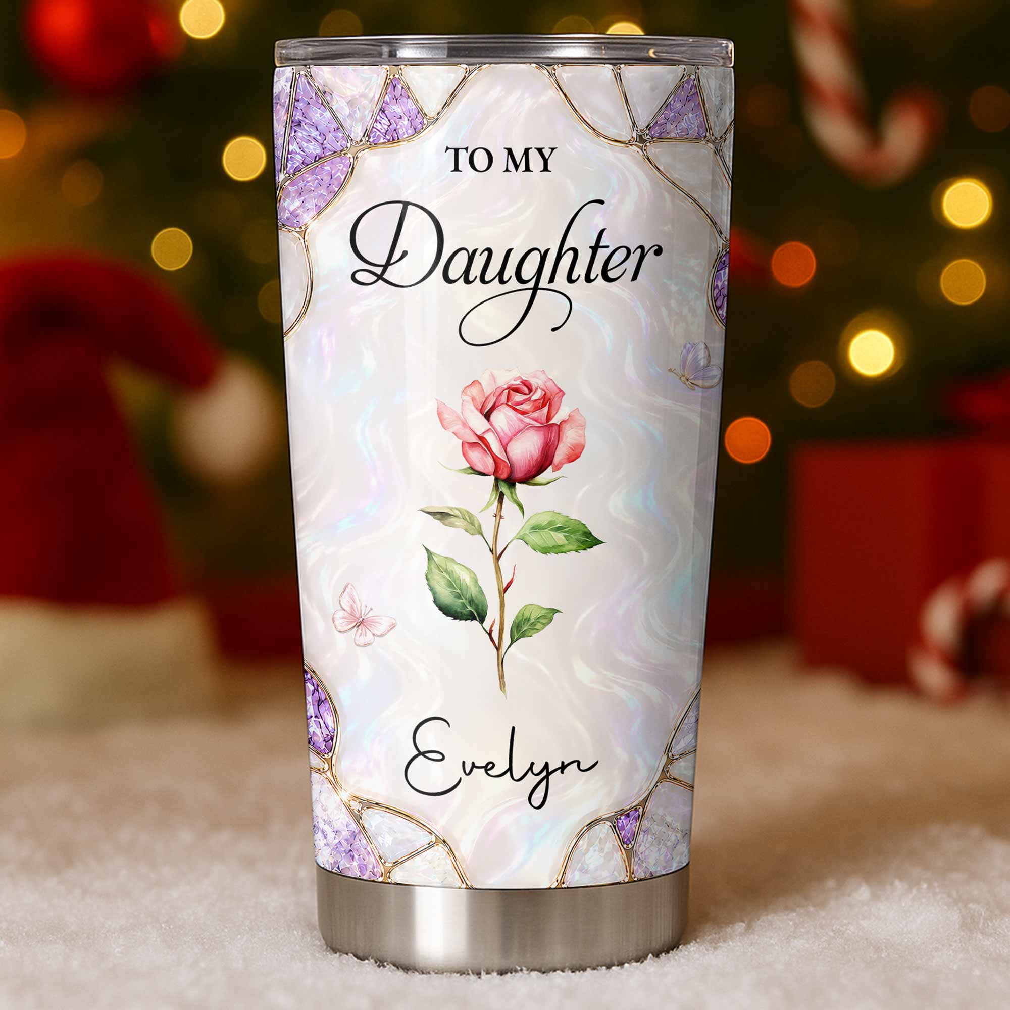 Personalized 20oz Stainless Steel Tumbler Custom Gift for Daughter