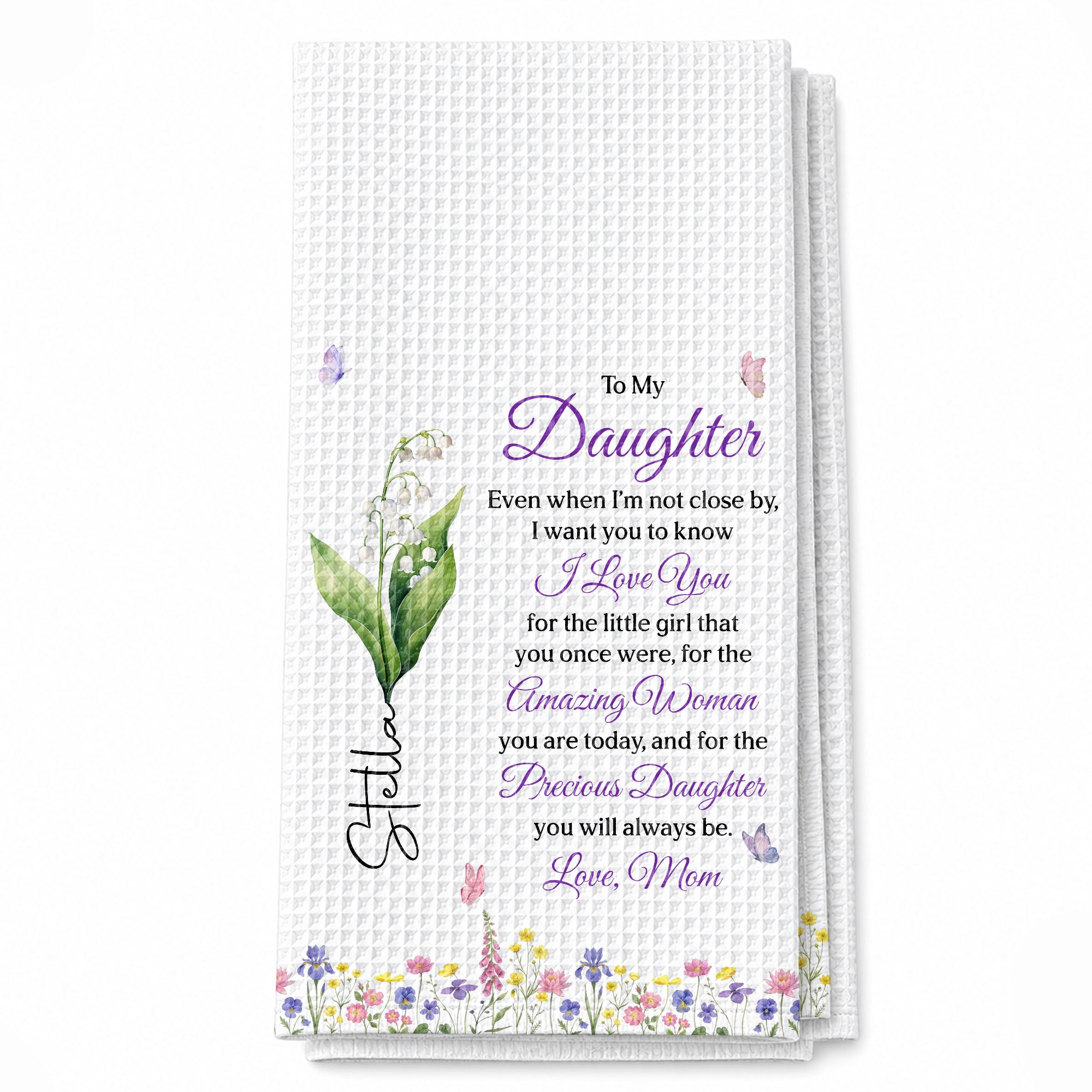 Personalized Kitchen Towel Custom Message for Daughter Gift