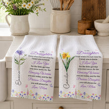 Load image into Gallery viewer, Personalized Kitchen Towel Custom Message for Daughter Gift

