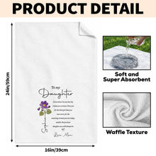 Load image into Gallery viewer, Personalized Kitchen Towel for Daughter with Flower Heart Design
