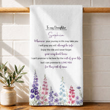 Load image into Gallery viewer, Personalized Kitchen Towel Gift for Daughter - Birth Flower Design
