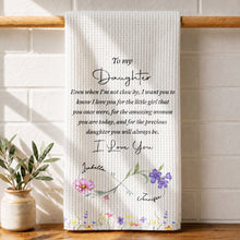 Load image into Gallery viewer, Personalized Kitchen Towel for Daughter with Birth Month Flower Gift

