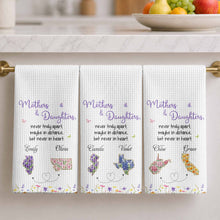 Load image into Gallery viewer, Personalized Kitchen Towel Custom State Flowers Gift for Mom
