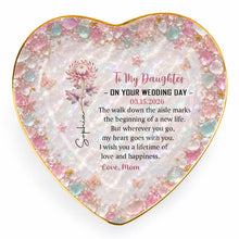 Load image into Gallery viewer, Personalized Heart Jewelry Dish Custom Name Gift for Daughter Wedding Day

