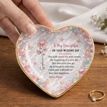 Load image into Gallery viewer, Personalized Heart Jewelry Dish Custom Name Gift for Daughter Wedding Day
