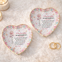 Load image into Gallery viewer, Personalized Heart Jewelry Dish Custom Name Gift for Daughter Wedding Day
