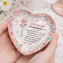 Load image into Gallery viewer, Personalized Heart Jewelry Dish Custom Name Gift for Daughter Wedding Day
