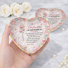 Load image into Gallery viewer, Personalized Heart Jewelry Dish Custom Name Gift for Daughter Wedding Day
