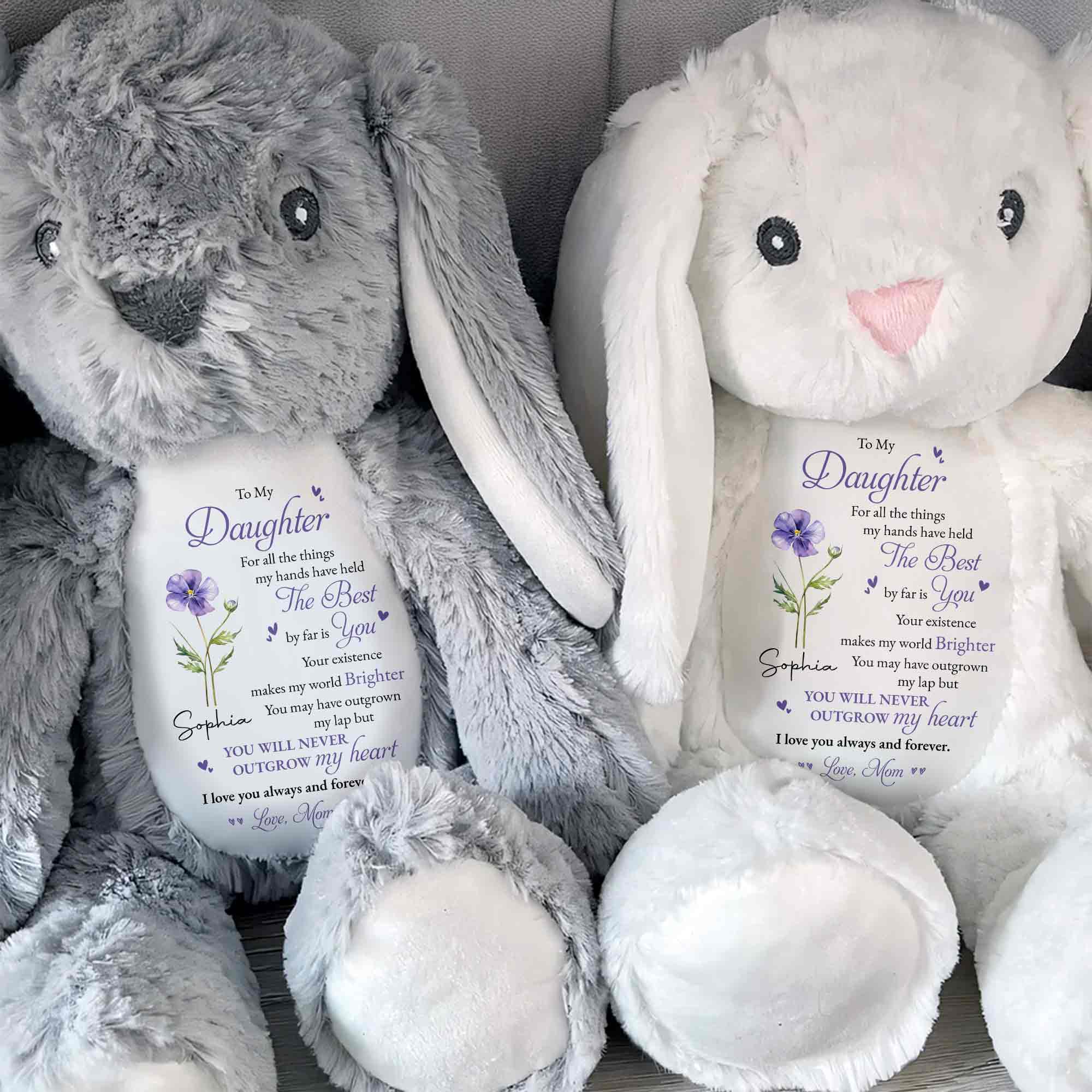 Personalized Stuffed Bunny Custom Name Gift for Daughter