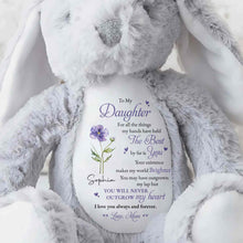 Load image into Gallery viewer, Personalized Stuffed Bunny Custom Name Gift for Daughter
