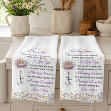 Load image into Gallery viewer, Personalized Kitchen Towel for Daughter with Butterflies Gift
