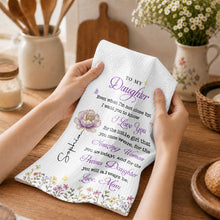 Load image into Gallery viewer, Personalized Kitchen Towel for Daughter with Butterflies Gift
