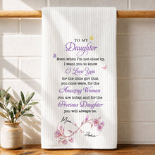 Load image into Gallery viewer, Personalized Kitchen Towel for Daughter Infinity Flowers Gift

