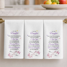 Load image into Gallery viewer, Personalized Kitchen Towel for Daughter Infinity Flowers Gift
