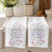 Load image into Gallery viewer, Personalized Kitchen Towel for Daughter Infinity Flowers Gift
