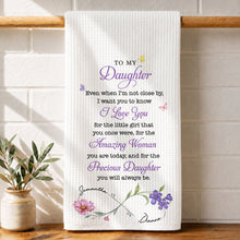 Load image into Gallery viewer, Personalized Kitchen Towel Gift for Daughter with Butterflies

