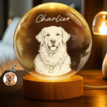 Load image into Gallery viewer, Personalized Dad Photo Crystal Globe Lamp Custom Engraved Gift
