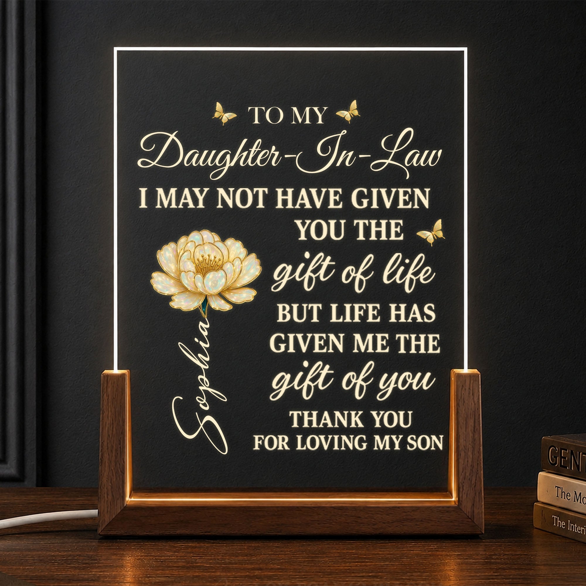 Personalized Acrylic Night Light Custom Gift for Daughter-in-Law