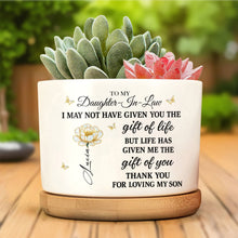 Load image into Gallery viewer, Personalized Ceramic Plant Pot Custom Gift for Daughter-in-Law
