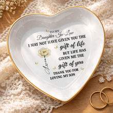 Load image into Gallery viewer, Personalized Heart-Shaped Jewelry Dish Custom Name Gift for Daughter-in-Law

