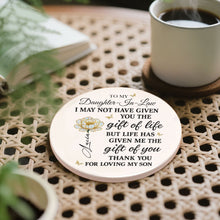 Load image into Gallery viewer, Personalized Flower Ceramic Coaster Gift for Daughter-in-Law
