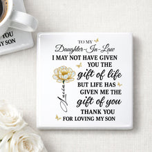 Load image into Gallery viewer, Personalized Ceramic Coaster Custom Gift for Daughter-in-Law
