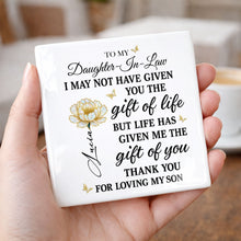 Load image into Gallery viewer, Personalized Ceramic Coaster Custom Gift for Daughter-in-Law
