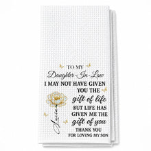 Load image into Gallery viewer, Personalized Kitchen Towel Custom Flower Gift for Daughter-in-Law
