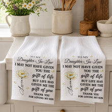 Load image into Gallery viewer, Personalized Kitchen Towel Custom Flower Gift for Daughter-in-Law
