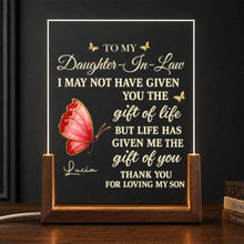 Load image into Gallery viewer, Personalized Acrylic Night Light with Wooden Base Gift for Daughter-in-Law
