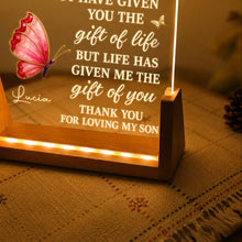 Load image into Gallery viewer, Personalized Acrylic Night Light with Wooden Base Gift for Daughter-in-Law
