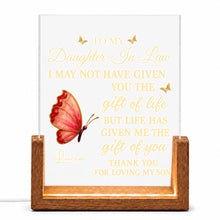 Load image into Gallery viewer, Personalized Acrylic Night Light with Wooden Base Gift for Daughter-in-Law
